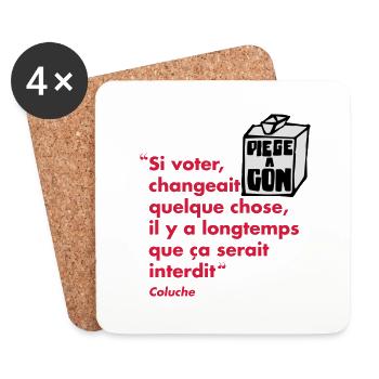 Citation - Dessous de verre (lot de 4) - blanc - Devant
