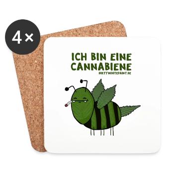 Cannabiene MP - Untersetzer (4er-Set) - Weiß - Vorne