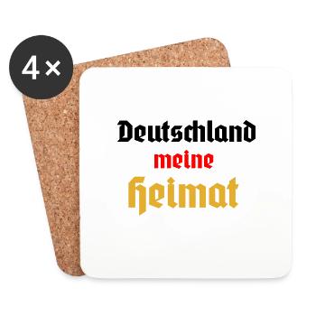 Deutschland meine Heimat - in schwarz rot gold - Untersetzer (4er-Set) - Weiß - Vorne