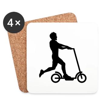 scooter électrique clipart scooter électrique fun tretrol - Dessous de verre (lot de 4) - blanc - Devant