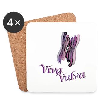 Viva Vulva - Untersetzer (4er-Set) - Weiß - Vorne