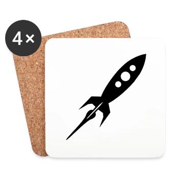 rocket - Coasters (set of 4) - white - Front