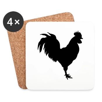 rooster - Coasters (set of 4) - white - Front