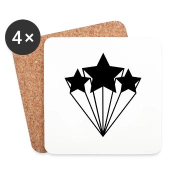 étoiles - Dessous de verre (lot de 4) - blanc - Devant