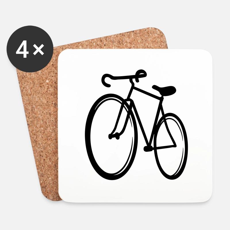 Fahrrad - Untersetzer (4er-Set) - Weiß
