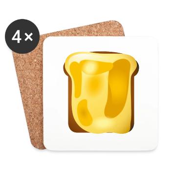 Smiley Toast - Untersetzer (4er-Set) - Weiß - Vorne