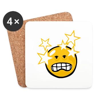Smiley Hangover - Coasters (set of 4) - white - Front