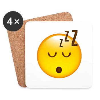 Smiley Sleeping - Coasters (set of 4) - white - Front