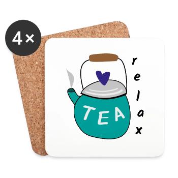 Tea Relax Hygge Relaxation - Coasters (set of 4) - white - Front