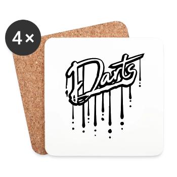 logo tropfen dartscheibe graffiti crew dart team f - Untersetzer (4er-Set) - Weiß - Vorne