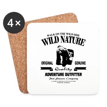 Gorilla - Wild Nature - Untersetzer (4er-Set) - Weiß - Vorne