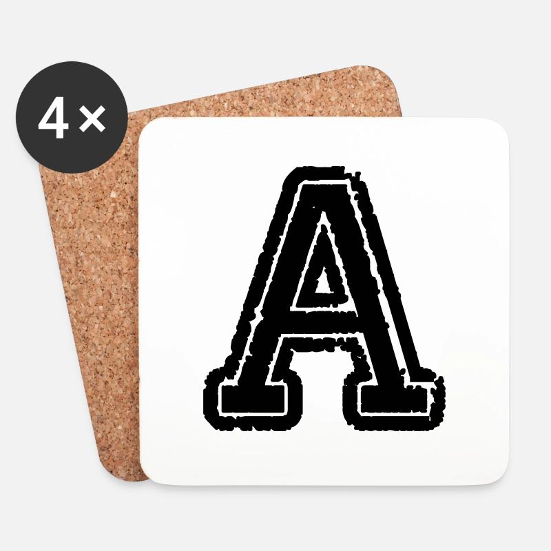 buchstabe A - Untersetzer (4er-Set) - Weiß