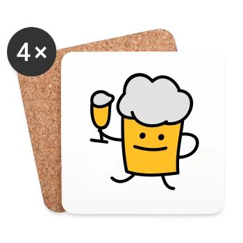 Beer with beer - Coasters (set of 4) - white - Front