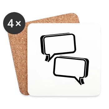 sprechblasen 3d - Untersetzer (4er-Set) - Weiß - Vorne