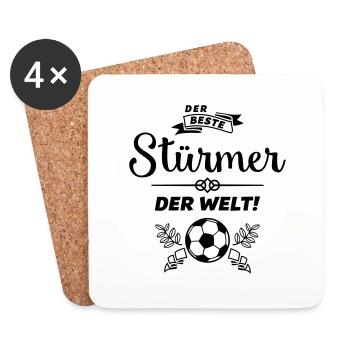 der beste stürmer - Untersetzer (4er-Set) - Weiß - Vorne