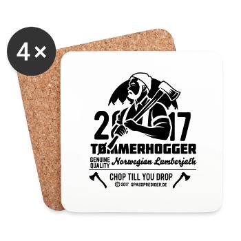 Tømmerhogger Norwegian Lumberjack - Coasters (set of 4) - white - Front