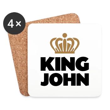King john name thing crown - Coasters (set of 4) - white - Front