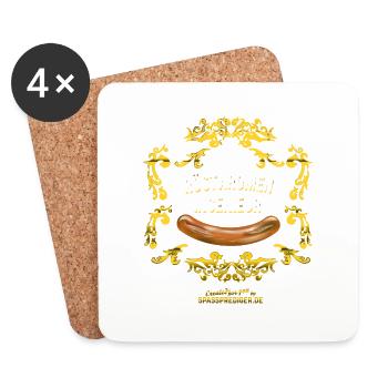 Röstaromeningenieur Design fürs Grillen - Untersetzer (4er-Set) - Weiß - Vorne