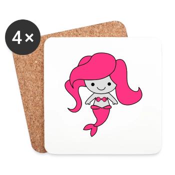 cute_mermaid_02 - Untersetzer (4er-Set) - Weiß - Vorne