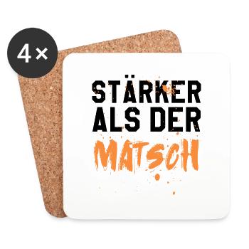 Stärker als der Matsch - Untersetzer (4er-Set) - Weiß - Vorne