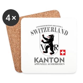 Kanton T-Shirt appenzellr, Schweiz, switzerlang - Untersetzer (4er-Set) - Weiß - Vorne