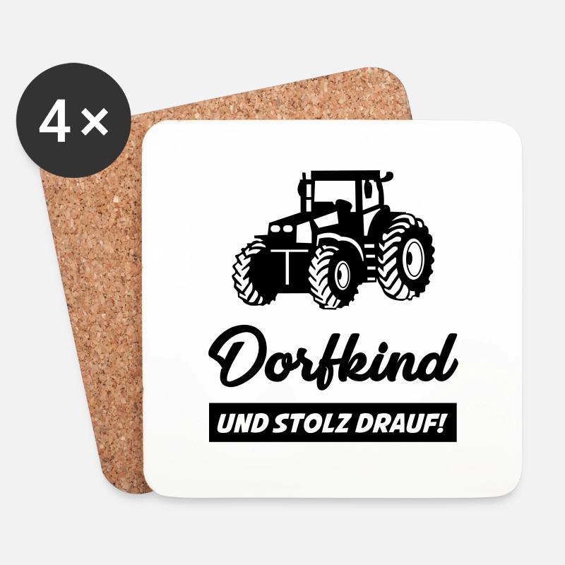 dorfkind_01 - Untersetzer (4er-Set) - Weiß