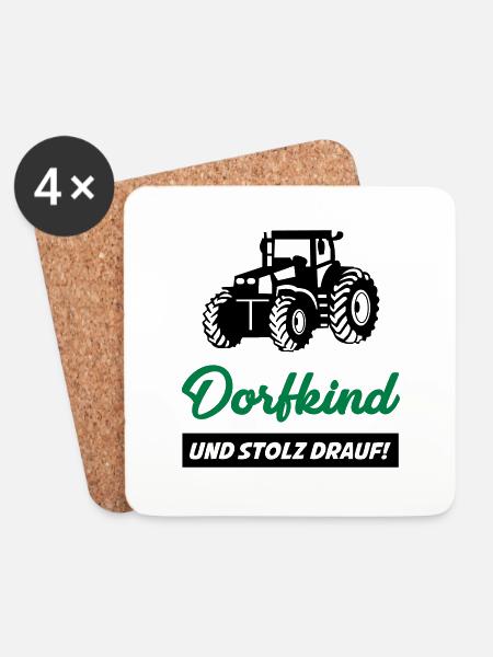 dorfkind_02 - Untersetzer (4er-Set) - Weiß