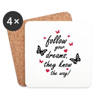 follow_your_dreams_002 - Dessous de verre (lot de 4) - blanc - Devant