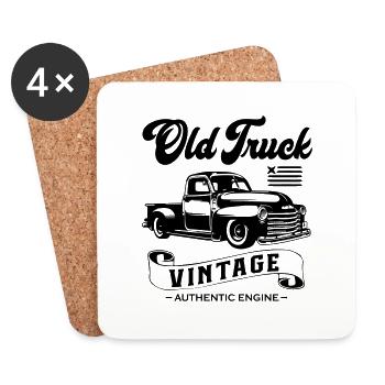 Old Truck Vintage - Coasters (set of 4) - white - Front