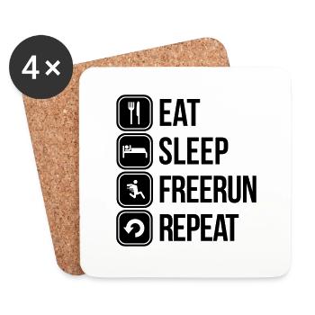 free running - Coasters (set of 4) - white - Front