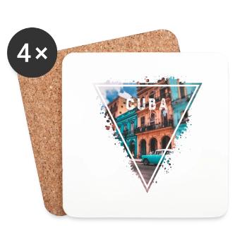 CUBA VINTAGE TRINAGLE - Untersetzer (4er-Set) - Weiß - Vorne