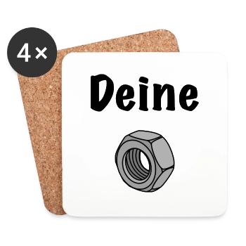 Deine Mutter - Untersetzer (4er-Set) - Weiß - Vorne