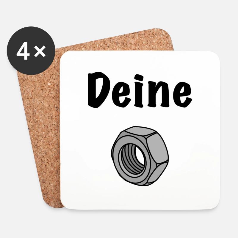 Deine Mutter - Untersetzer (4er-Set) - Weiß