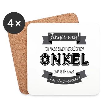Ich habe einen verrückten Onkel - Untersetzer (4er-Set) - Weiß - Vorne