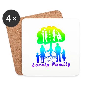 Lovely family rainbow - Coasters (set of 4) - white - Front