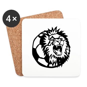 football lion club logo - Coasters (set of 4) - white - Front