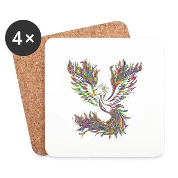 Phönix Mythologie Vogel Shirt - Untersetzer (4er-Set) - Weiß - Vorne