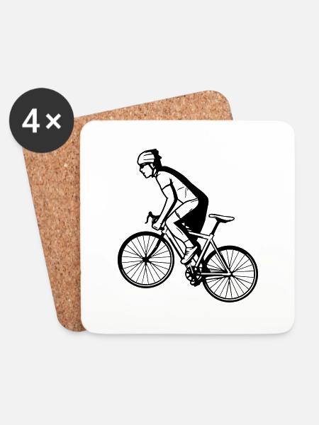 Rennrad Design - Untersetzer (4er-Set) - Weiß