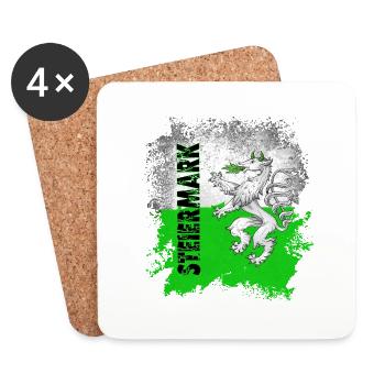 Steiermark Retro Style - Untersetzer (4er-Set) - Weiß - Vorne