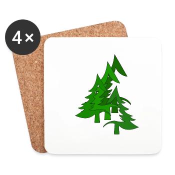 Tannenwald, Wald, Sapins - Dessous de verre (lot de 4) - blanc - Devant