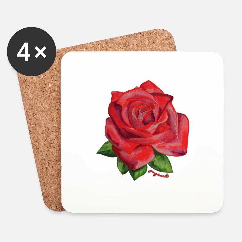 Rose rot - Untersetzer (4er-Set) - Weiß