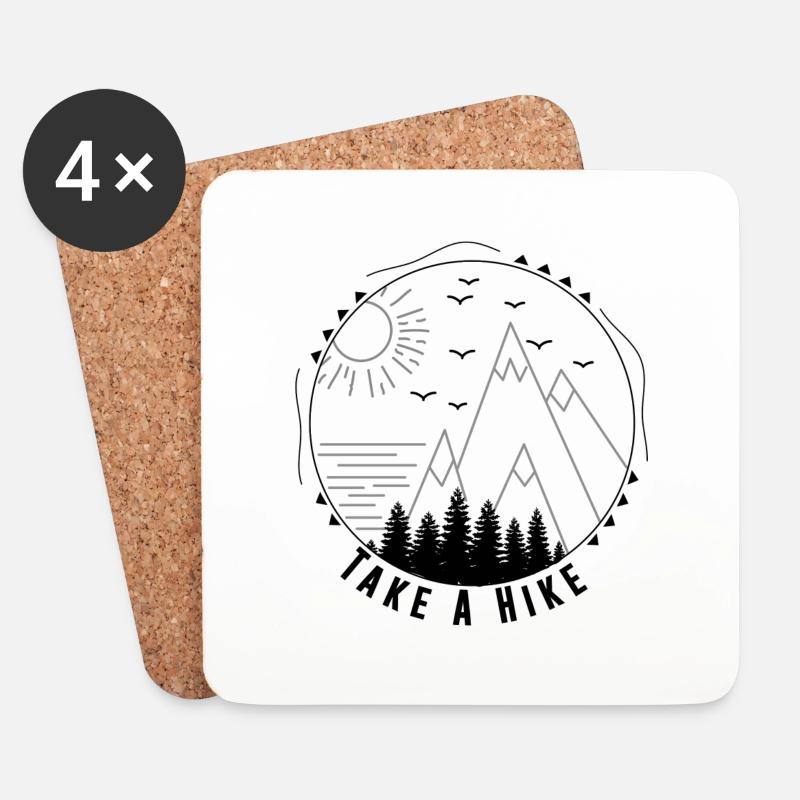 Take A Hike - Untersetzer (4er-Set) - Weiß