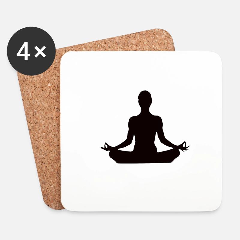 Lotussitz Yoga - Untersetzer (4er-Set) - Weiß