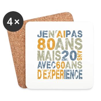 80 years anniversary gift 80 years - Coasters (set of 4) - white - Front