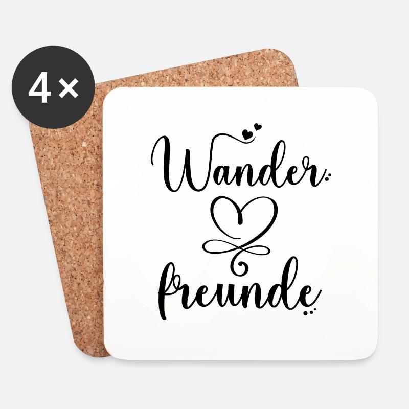 Wanderfreunde, wandern, Freunde der Wanderung - Untersetzer (4er-Set) - Weiß