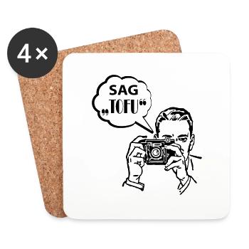 Vegetarier Veganer Tofu - Untersetzer (4er-Set) - Weiß - Vorne