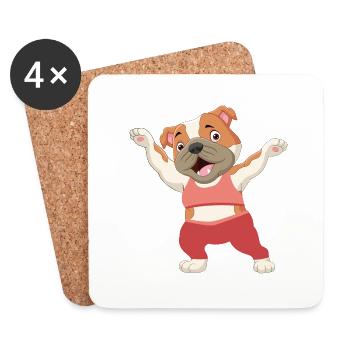 Dog fitness gym sport dog - Coasters (set of 4) - white - Front