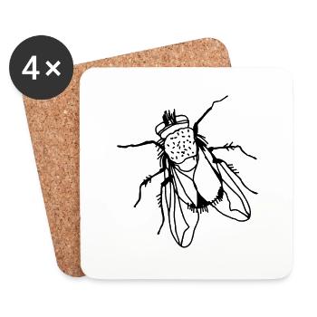 Bow tie - transparent - Coasters (set of 4) - white - Front
