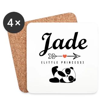Vorname Jade personalisierte T-Shirt Weihnachtsgeschenk - Untersetzer (4er-Set) - Weiß - Vorne