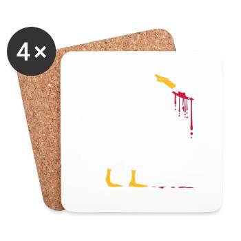 Oies couteau sanglant - Dessous de verre (lot de 4) - blanc - Devant